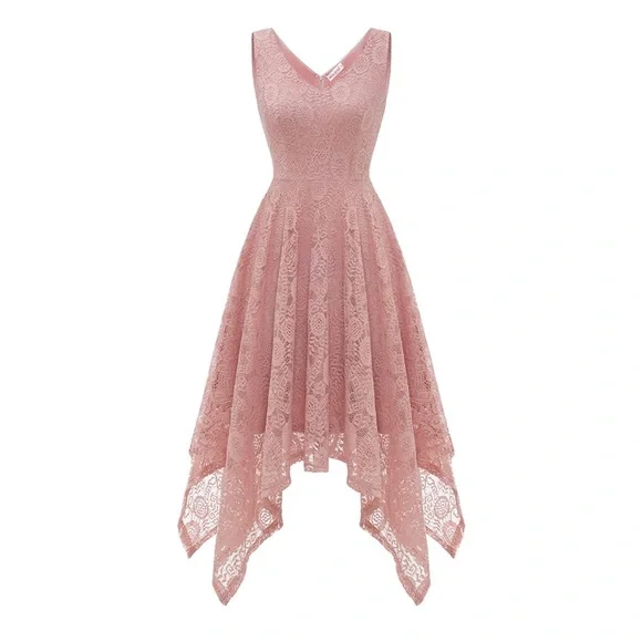 Dresses | New Floral Blush Pink Lace Handkerchief Hem Sleeveless Dress Size Small | Poshmark Dresses | New Floral Blush Pink Lace Handkerchief Hem Sleeveless Dress Size Small | Poshmark